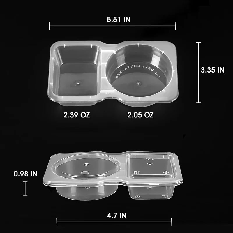 Disposable 2-Compartment Sauce Cup