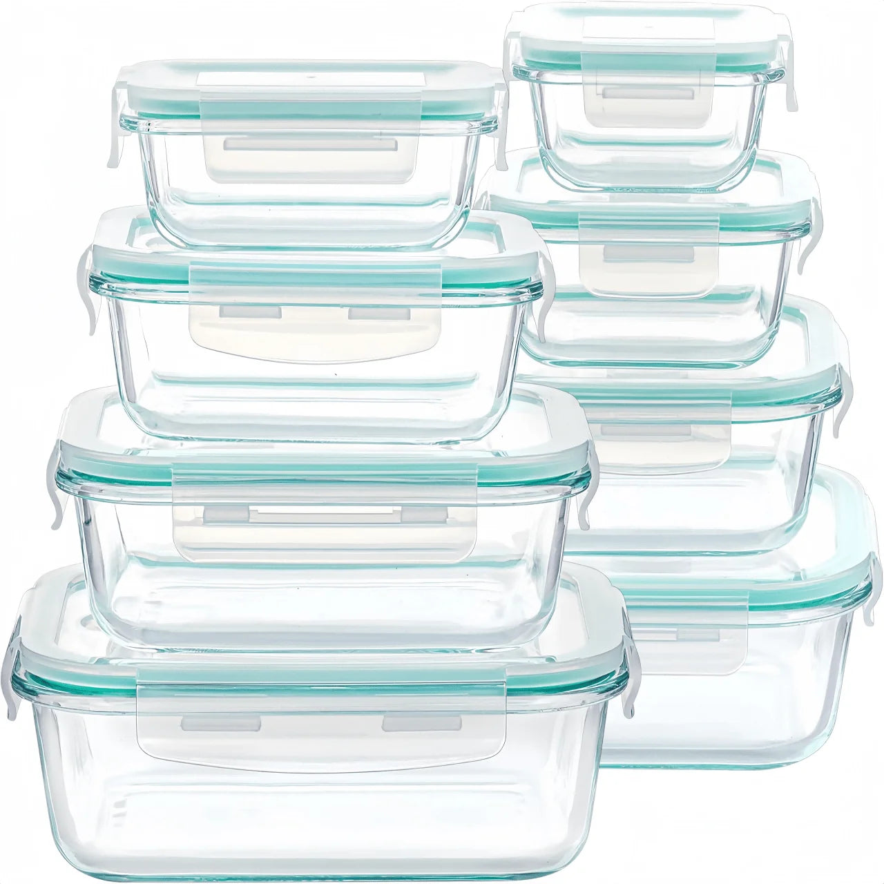 VAETTLO 16pcs Airtight Glass Food Storage Containers
