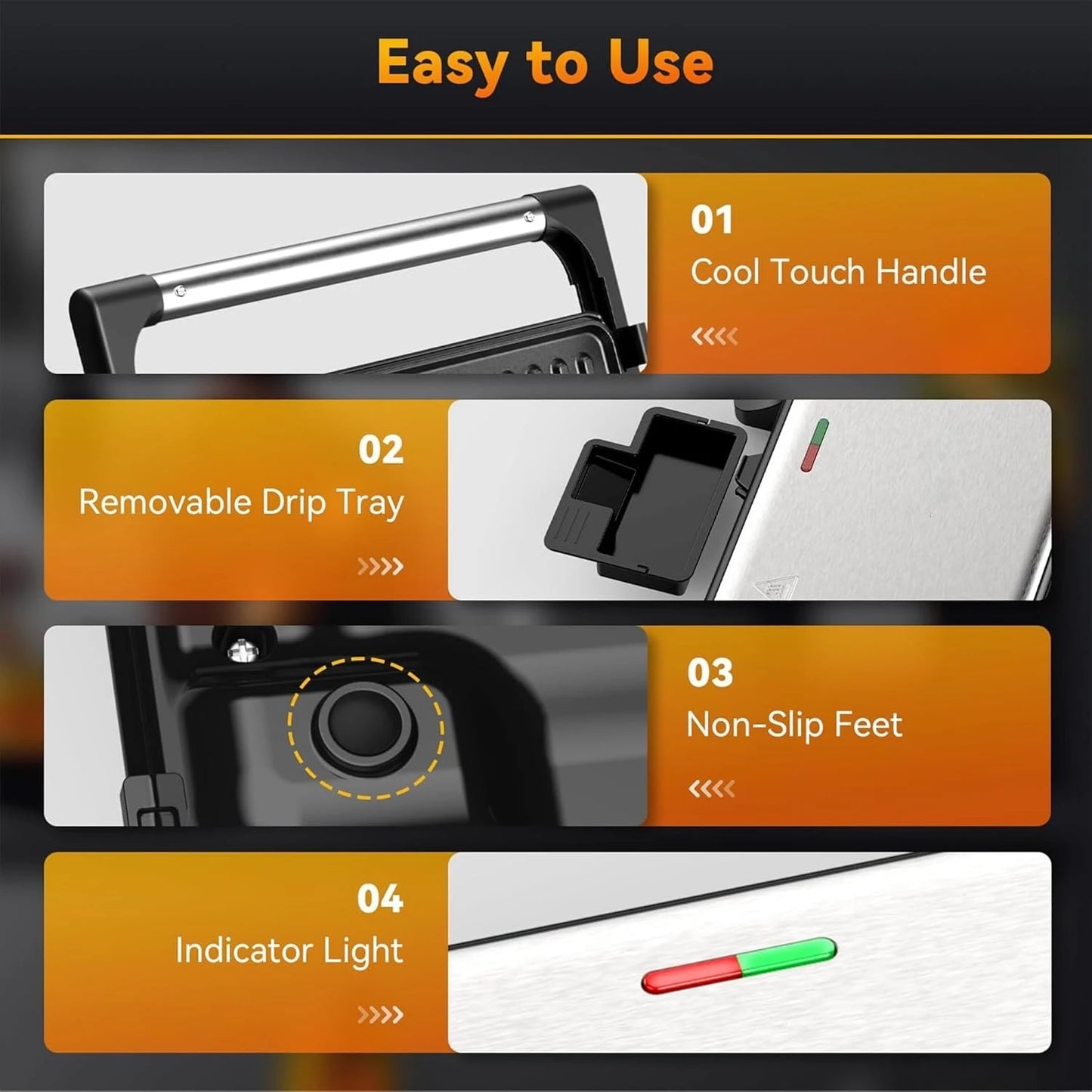 Panini Grill Press, 1200 W Sandwich Maker