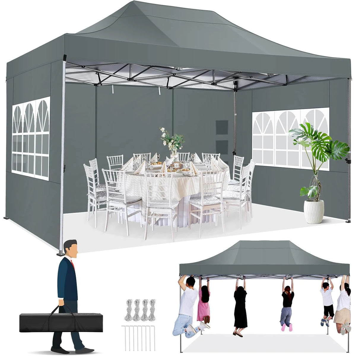 10x15 Heavy Duty Pop up Canopy Ten