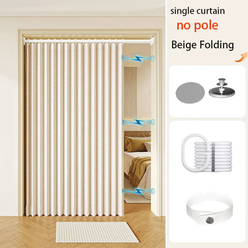Privacy Folding Door Curtain Double Sided Magnet Design
