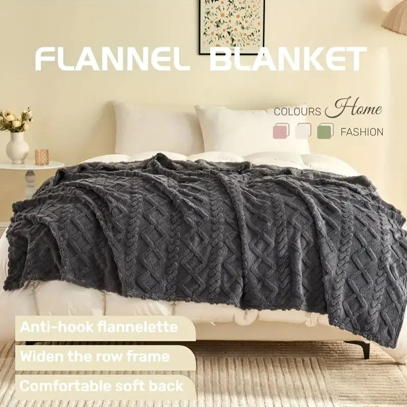 Ultra-Soft 3D Plush 1pc Luxurious Fleece Blanket
