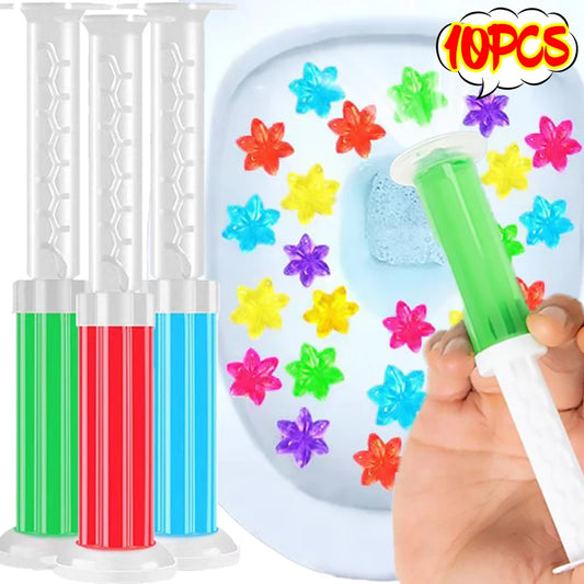 10/1pcs Flower Toilet Cleaner Gel Syringe