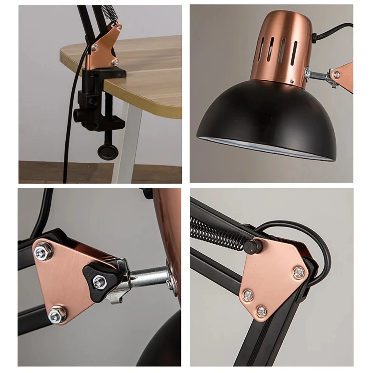 ED Studio Desk Lamp Vintage Portable Lamps With Clamp Book Reading Folding Writing Study Light Fixture Nail Manicure Table