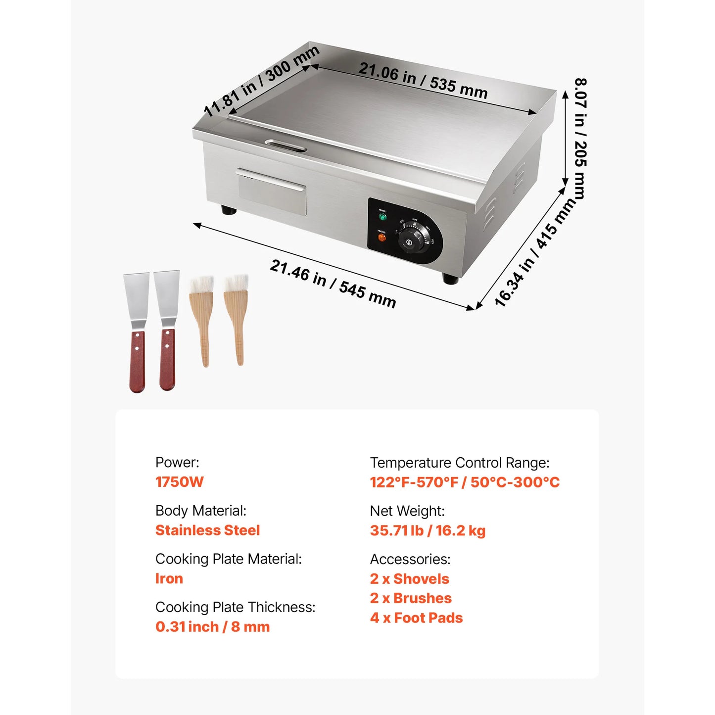 SucceBuy Commercial Electric Griddle
