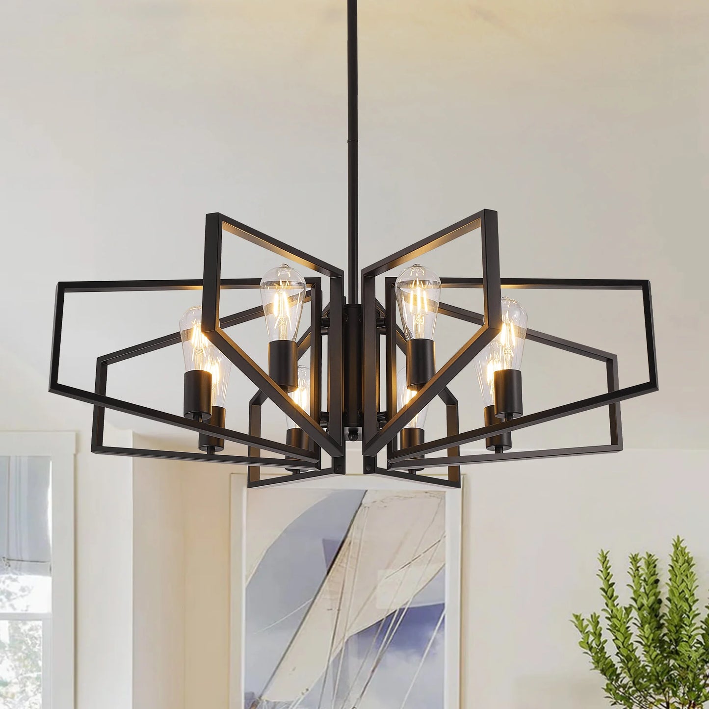 8-Light Chandelier Adjustable Height
