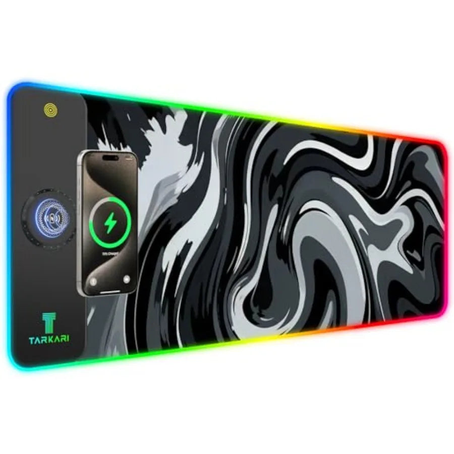 Magnetic Wireless Charging RGB Mouse Pad, Large Gaming Desk Mat Waterproof