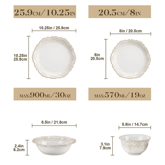 16/32 Piece Plates Dinner Set