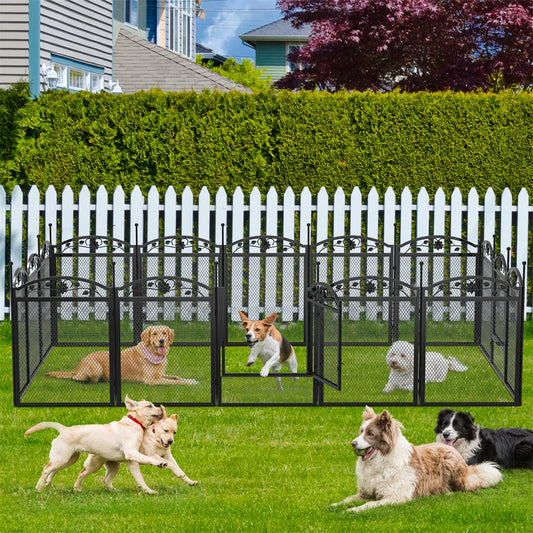 8 Panels DIY Heavy Duty Dog Playpen Pen Outdoor Indoor