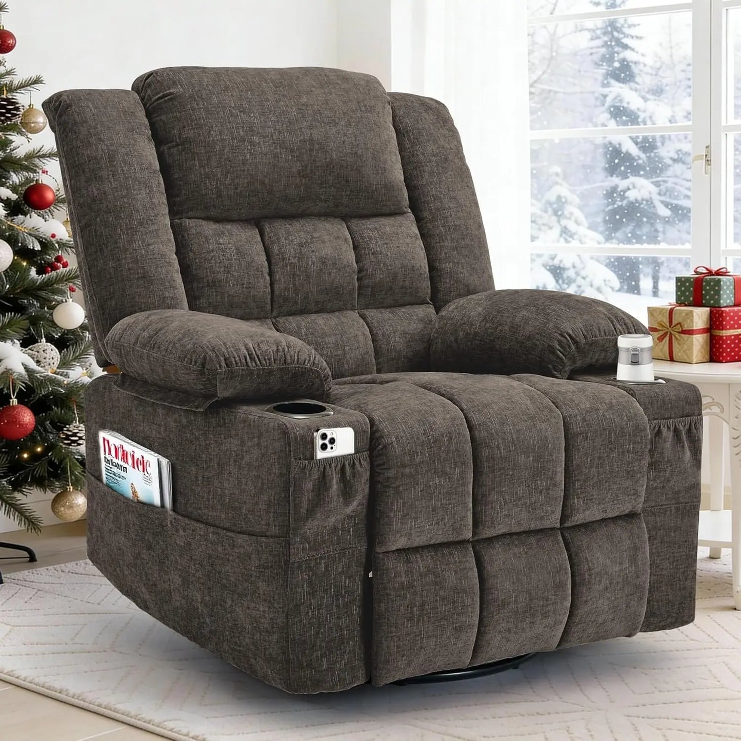 360° Swivel Rocker Recliner for Adults
