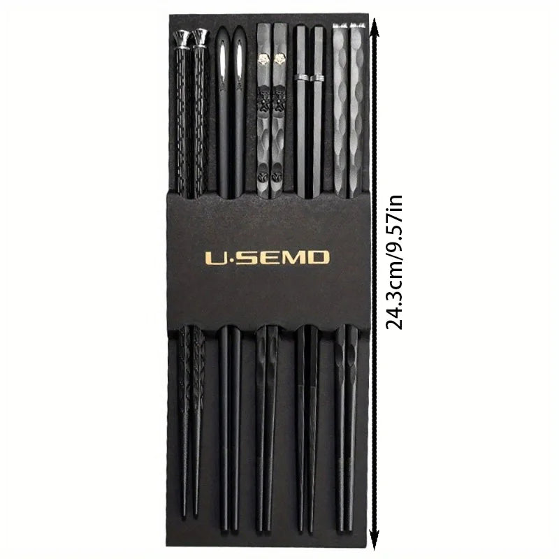 Home Kitchen Black Alloy Chopsticks