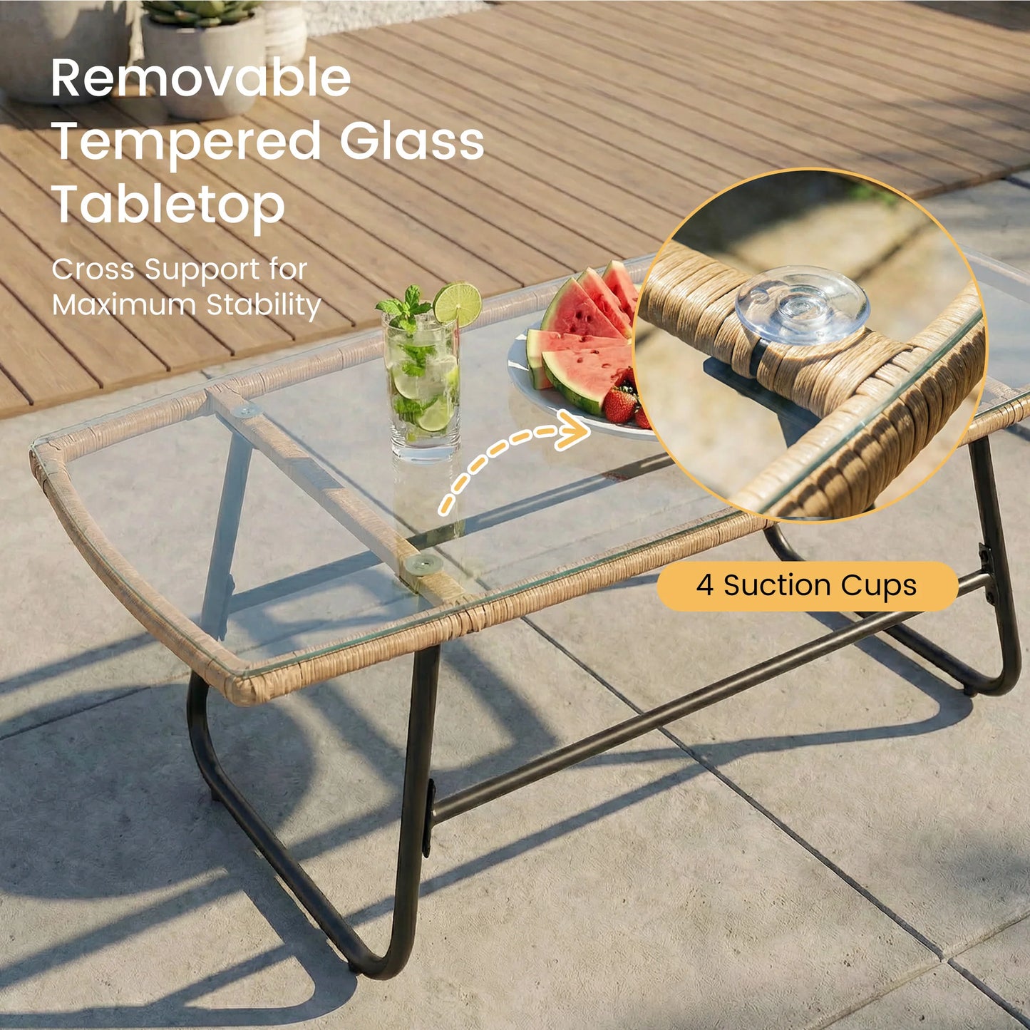 JHK Outdoor Wicker Patio Furniture Set