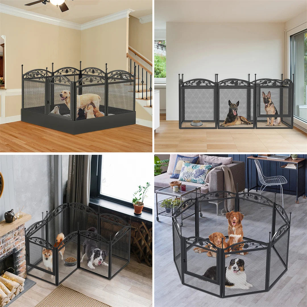 8 Panels DIY Heavy Duty Dog Playpen Pen Outdoor Indoor