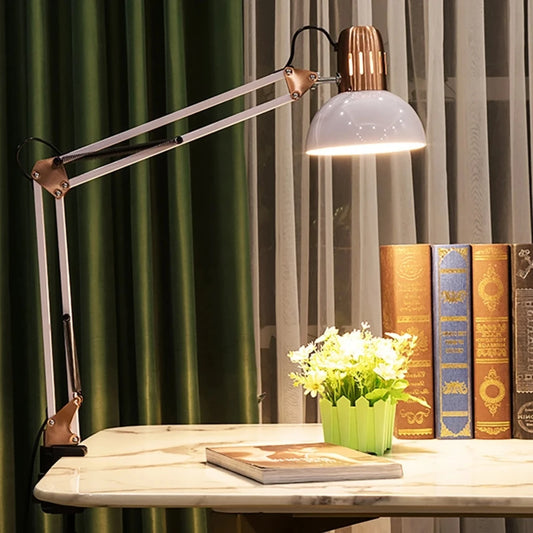 ED Studio Desk Lamp Vintage Portable Lamps With Clamp Book Reading Folding Writing Study Light Fixture Nail Manicure Table