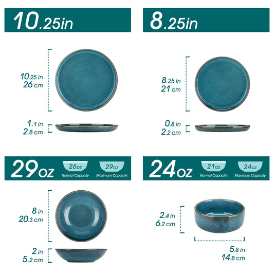 vancasso 16/32 Piece Reactive Glaze Ceramic Dinner Set