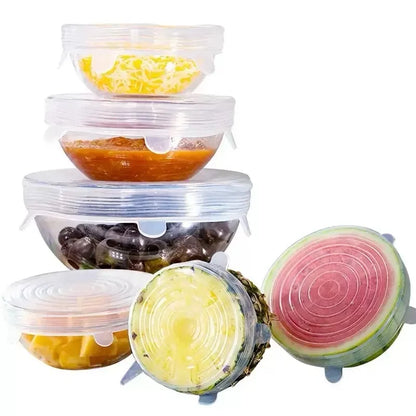 Reusable Silicone Food Covers (6Pcs)