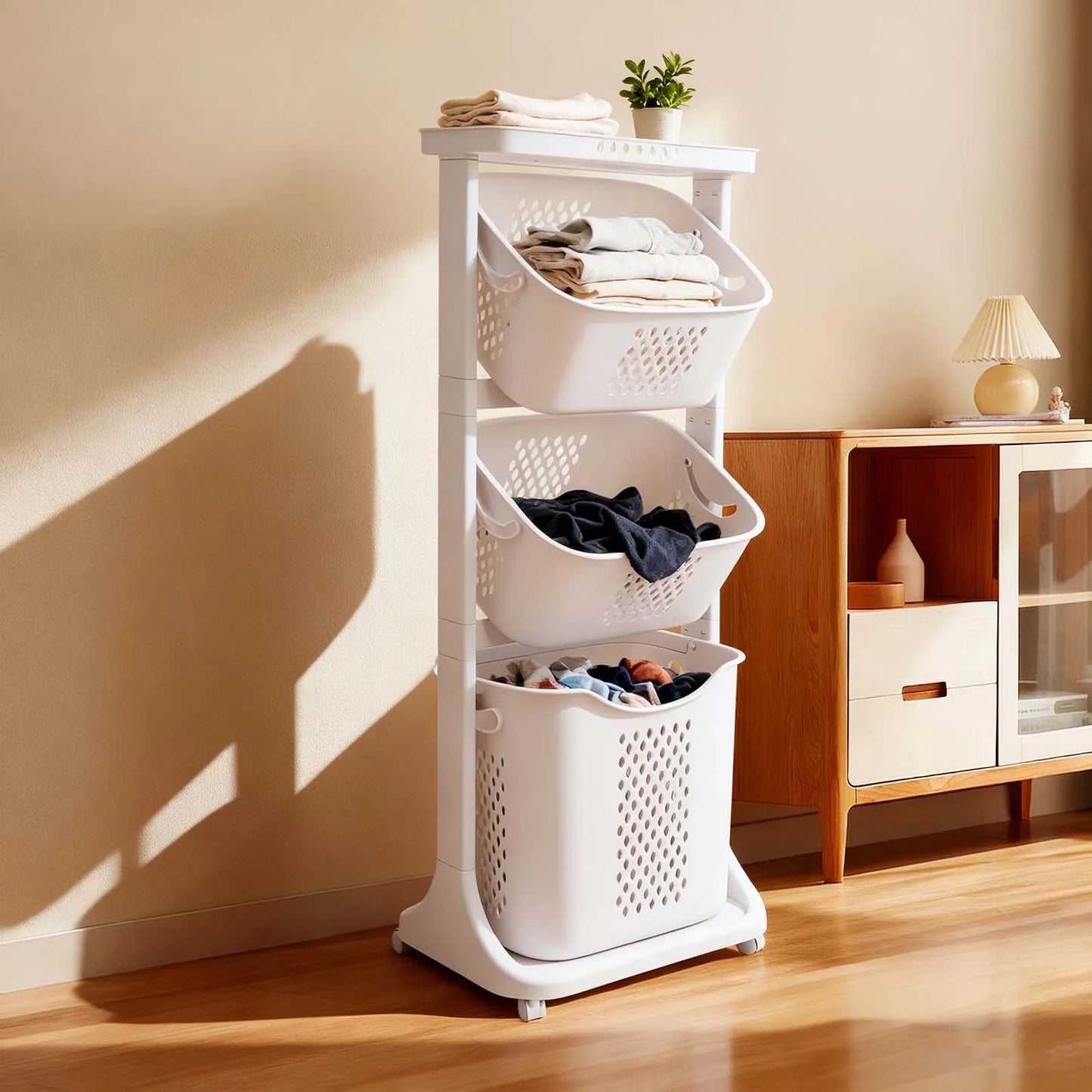 Laundry Basket with Wheels