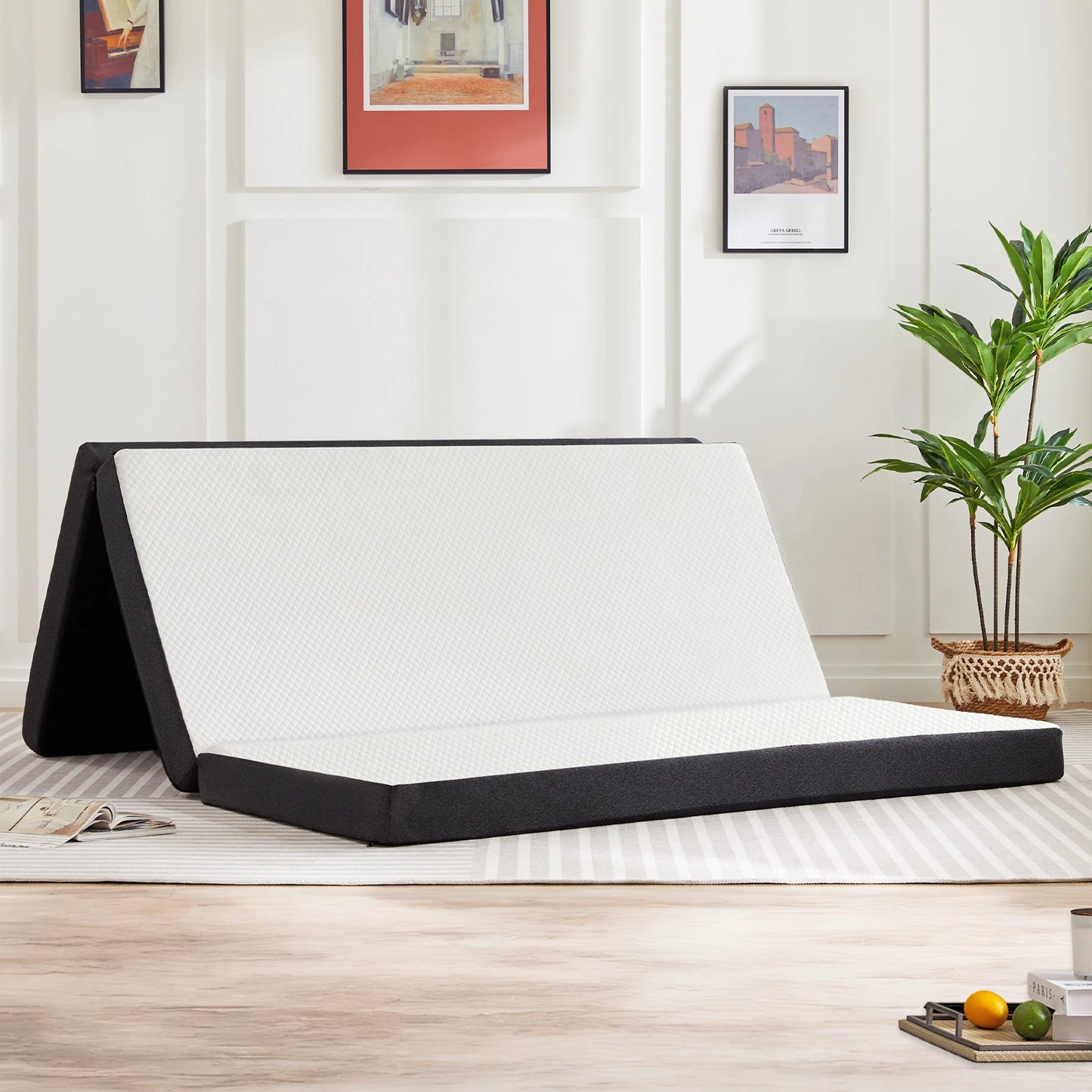 JHK Tri-Fold Memory Foam Mattress with Collapsible and Washable Cover