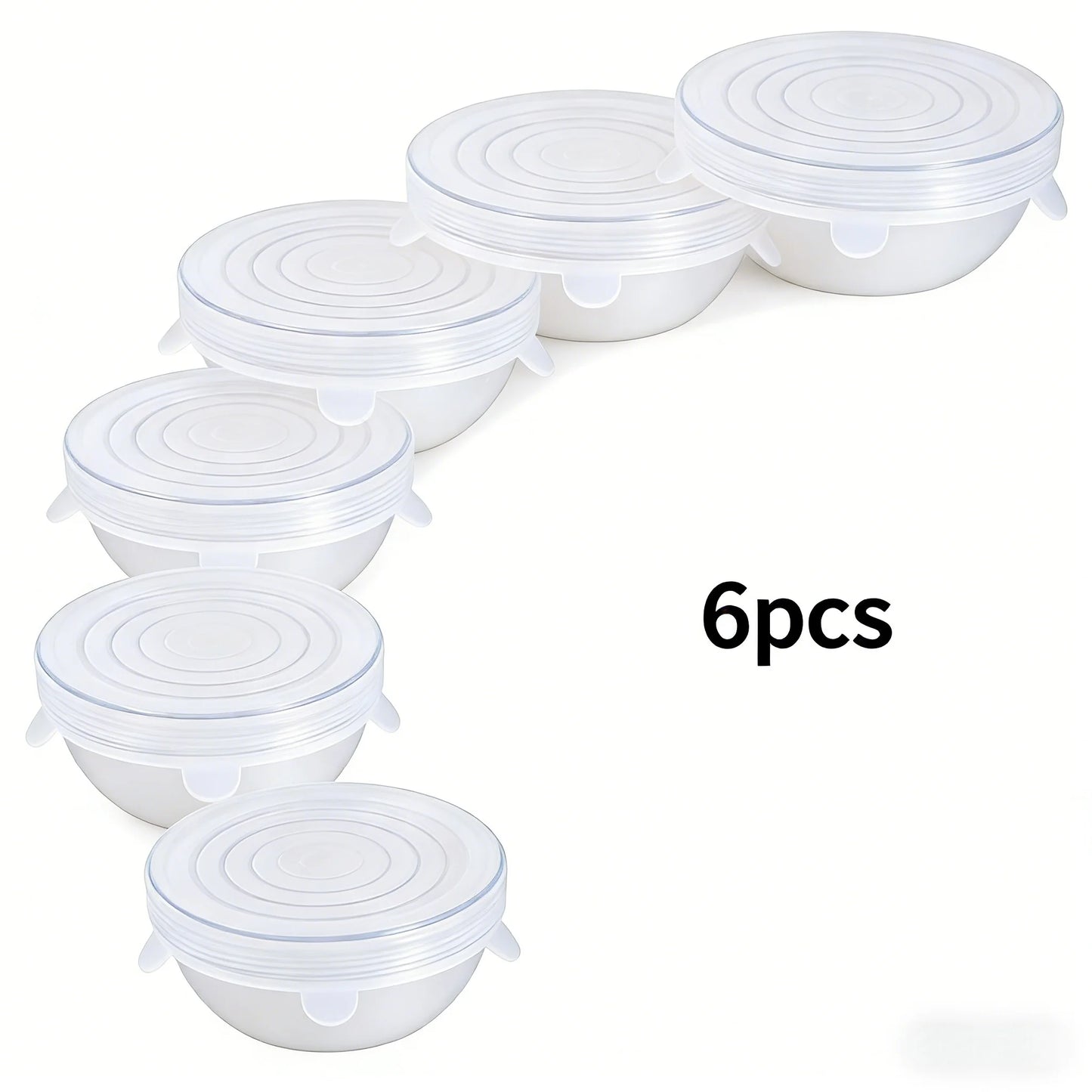 Reusable Silicone Food Covers (6Pcs)