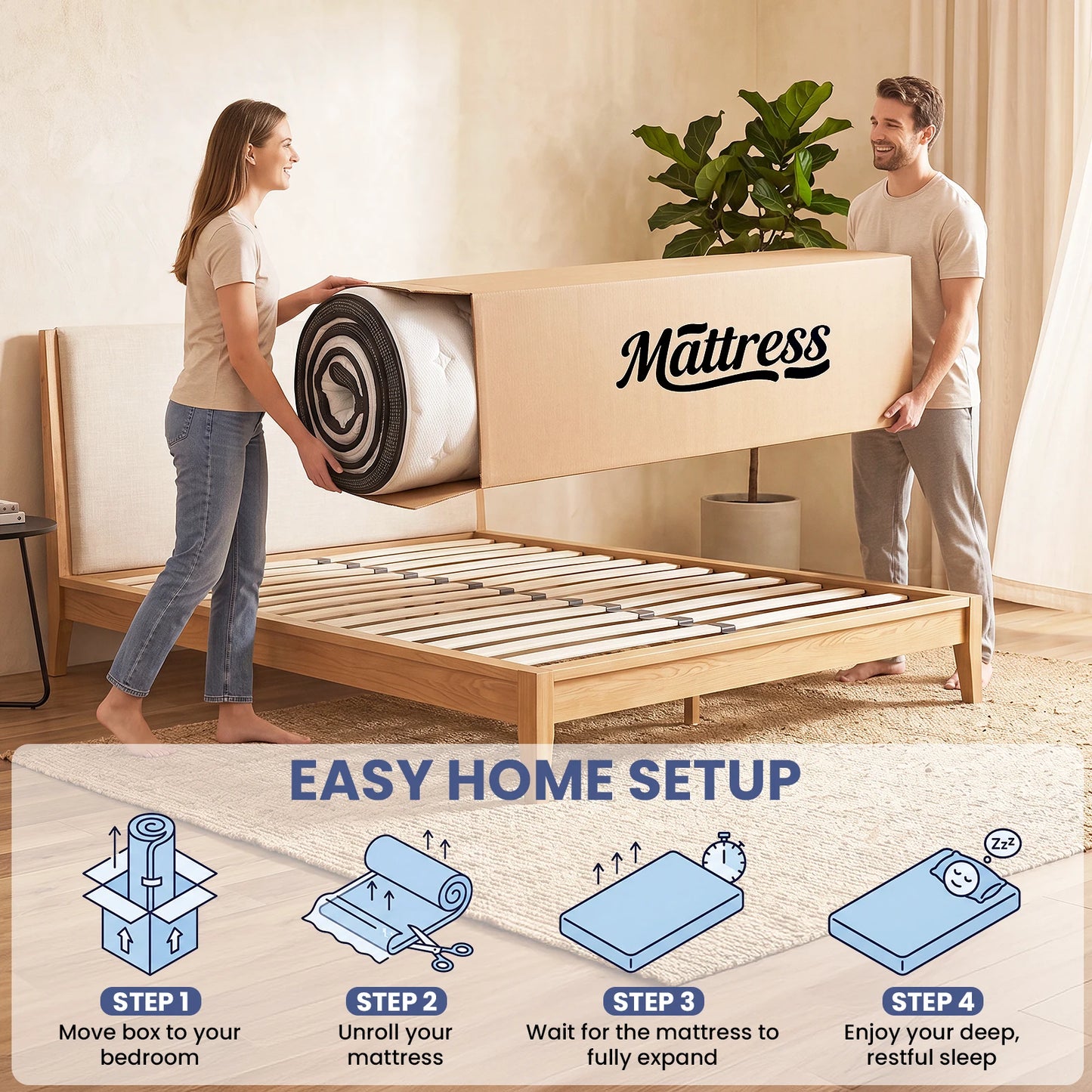 12 Inch Twin Mattress, Hybrid Pocket Spring Mattress
