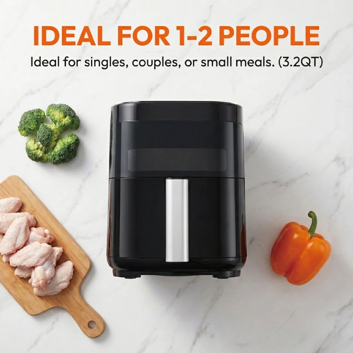 YMS 3.2QT Touchscreen Air Fryer with Visible Window