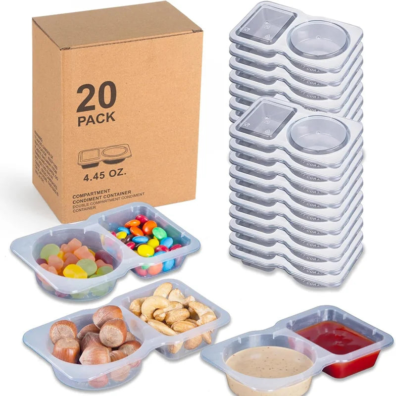 Disposable 2-Compartment Sauce Cup