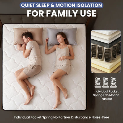 12 Inch Twin Mattress, Hybrid Pocket Spring Mattress