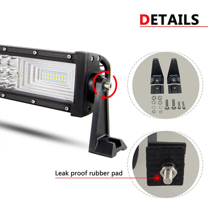 22'' 32'' 42'' 52'' 3-Row 7D Offroad LED Light Bar