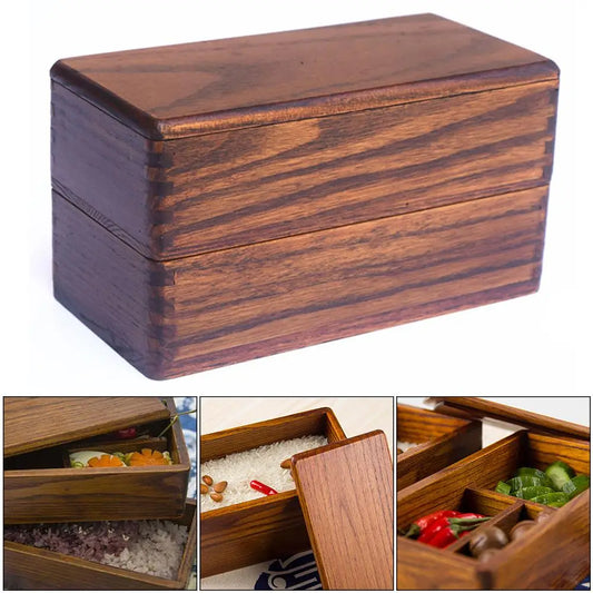 Rectangle Double Layer Wood  Containers