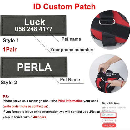 Reflective Dog Harness With ID Patch