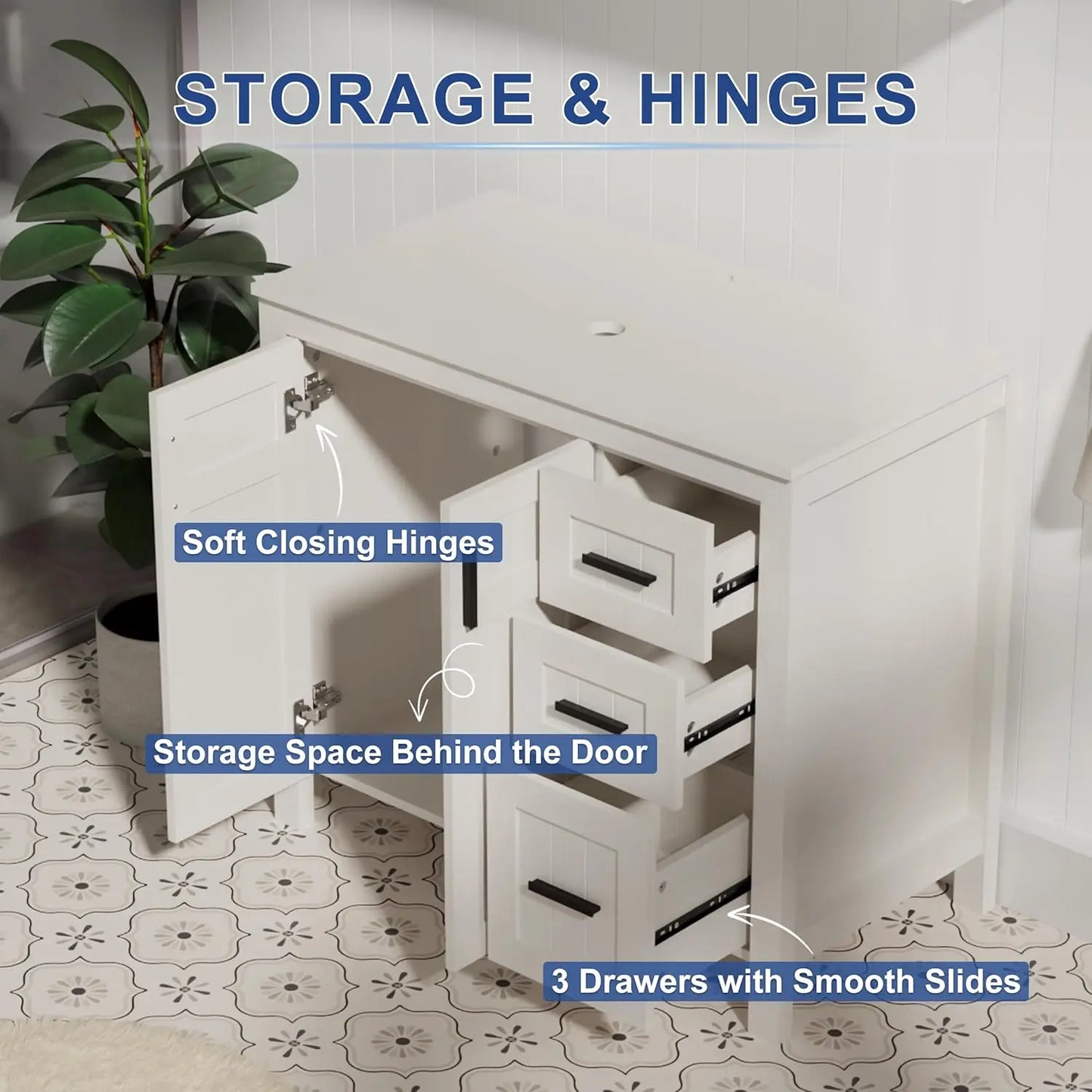 36" Bathroom Vanity Sink Combo