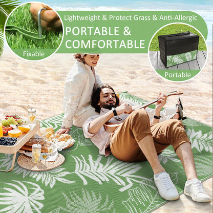 8‘x10' Outdoor Waterproof Recycled Plastic Straw Rug