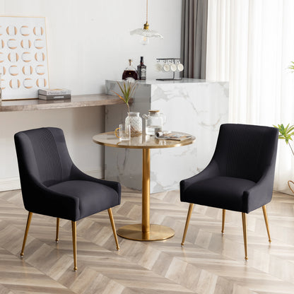 Pleated Velvet Dining Chair