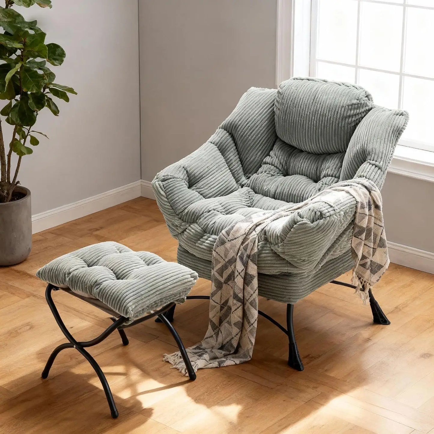 Washable Lazy Chair with Ottoman