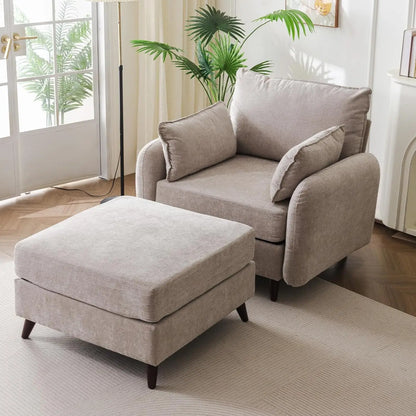 Oversized Accent Chair with Ottoman