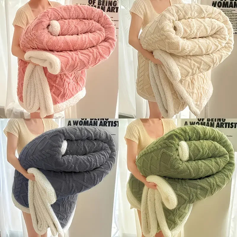 1pc Jacquard Sherpa Weighted Blanket 8lbs for Adults
