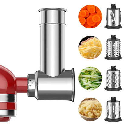 Stainless Steel Slicer Shredder Attachment for KitchenAid Stand Mixers