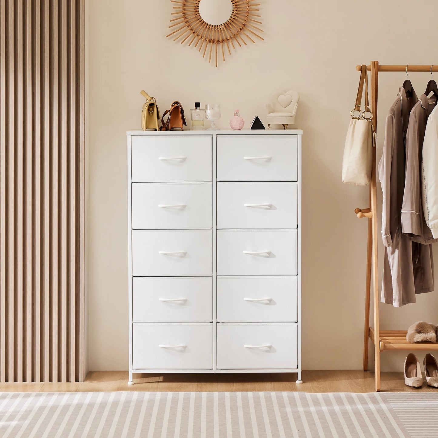 10 Fabric Drawers Wardrobe Steel Frame