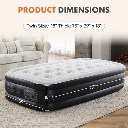 MCQ 18IN Tall Air Mattress with Built in Pump