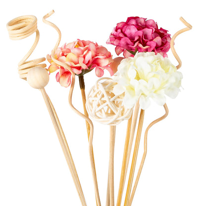 NEW 10PCS Pink Hydrangea Flower Rattan Sticks