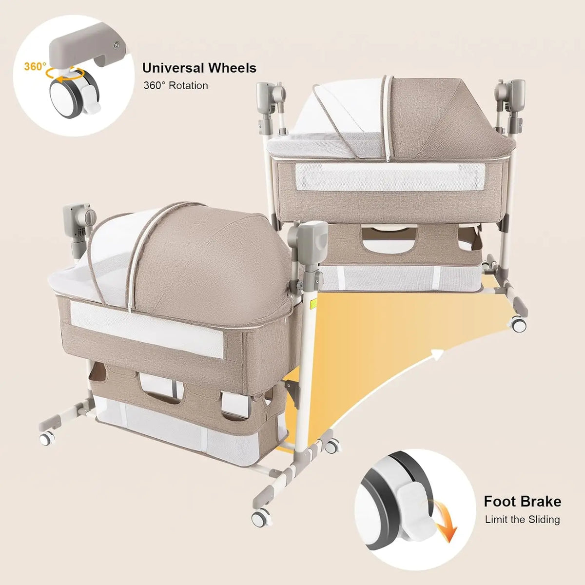 Smart Electric Baby Bassinet Bedside Sleeper with Music Play