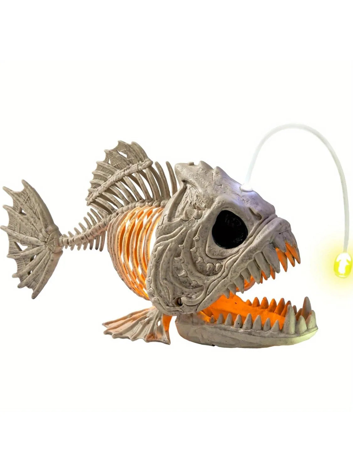 Skeleton Lantern Fish Halloween with LED Eye Plastic Bones(10.2" *5.5" *3")