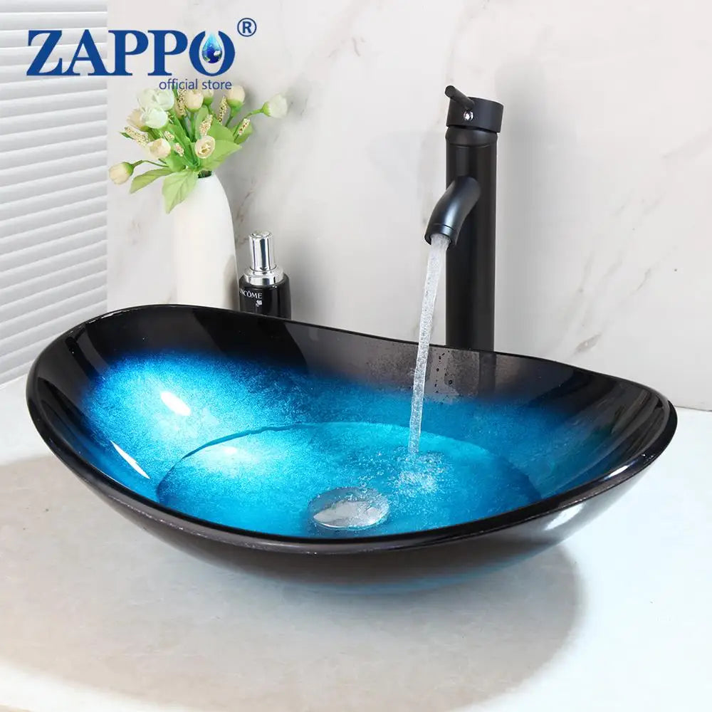 Tempered Glass Bathroom Vessel Sink