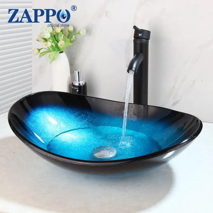 Tempered Glass Bathroom Vessel Sink
