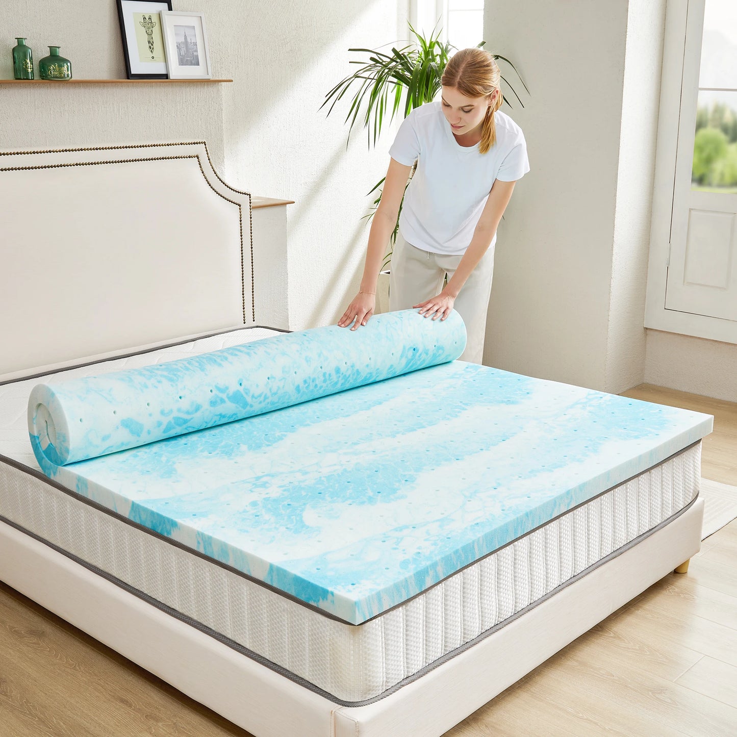 JHK 2-4 Inch Memory Foam Soft Mattress Topper