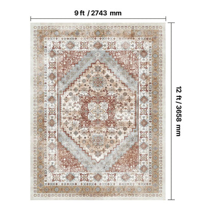 9 x 12 ft Large Washable Boho Rug Non-Slip