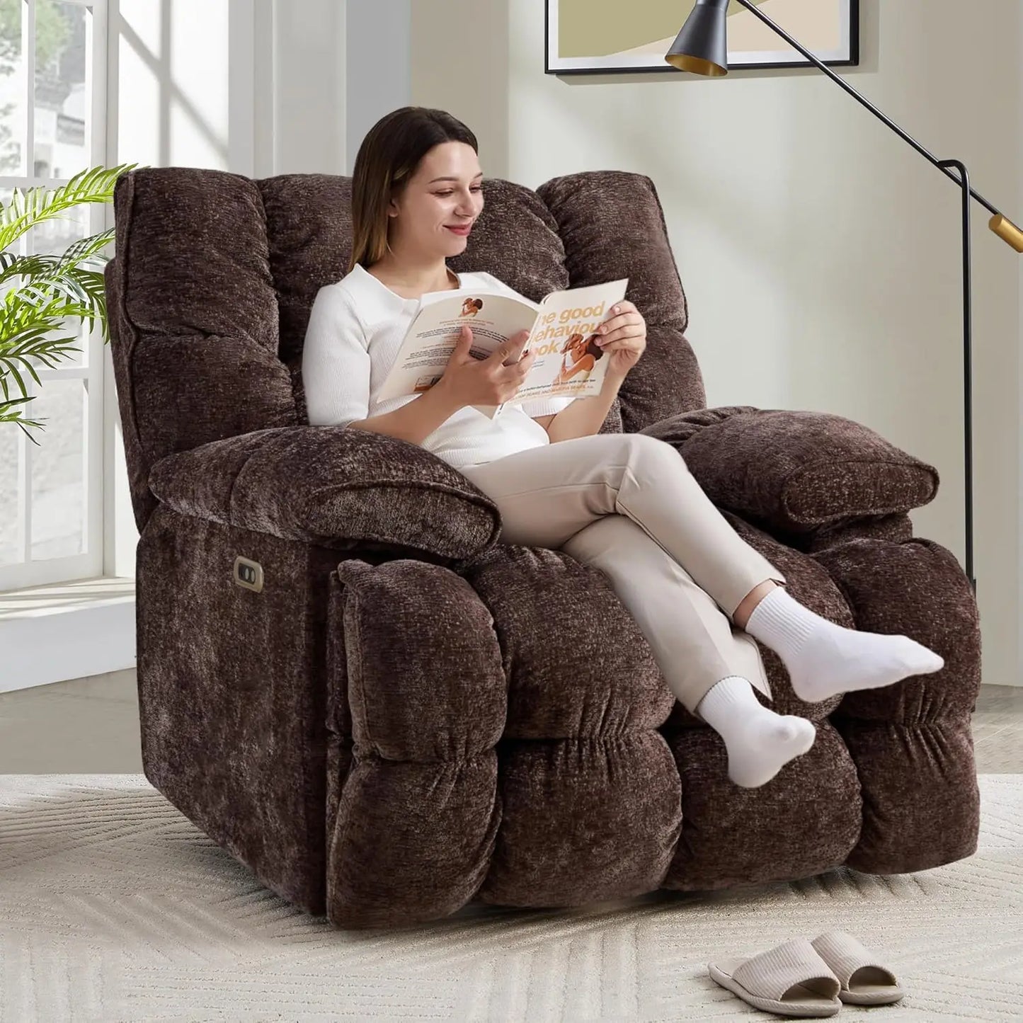 42" Oversized Power Swivel Rocker Recliner