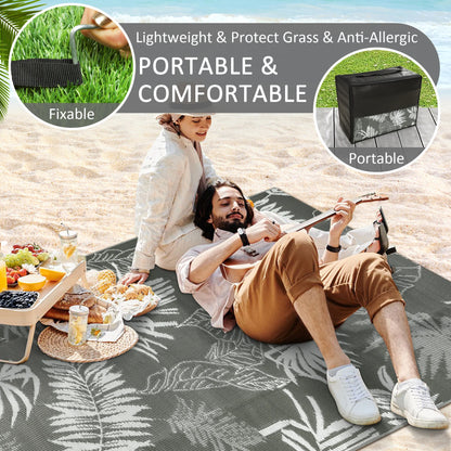 8‘x10' Outdoor Waterproof Recycled Plastic Straw Rug