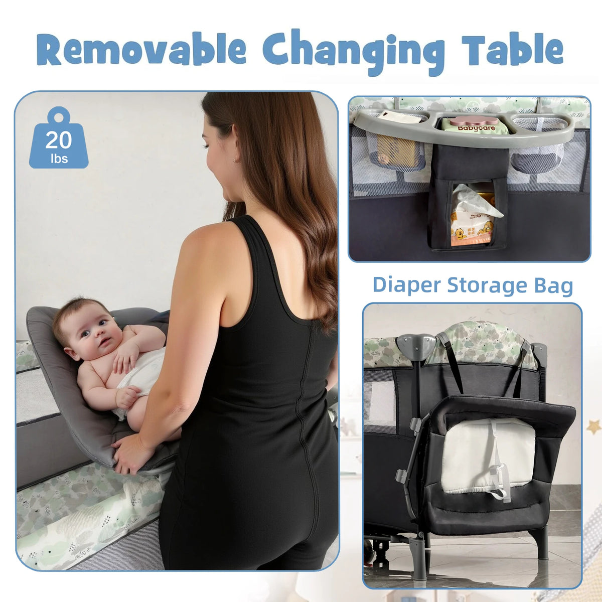 Steanny Pack n Play, Playard with Bassinet