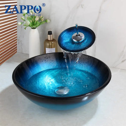 Tempered Glass Bathroom Vessel Sink